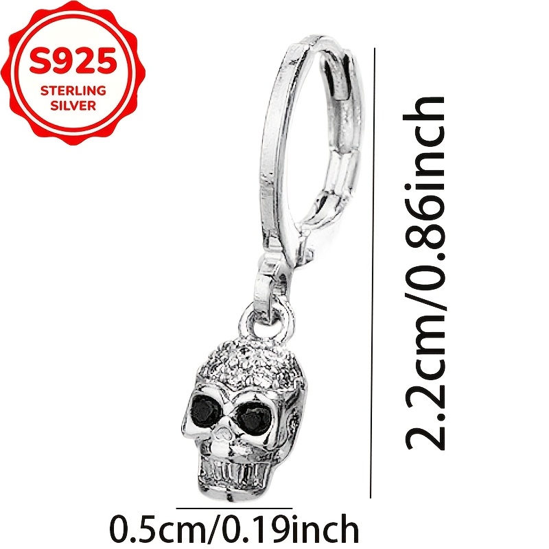 2pcs S925 Silver Skull Shaped Ear Cuffs for Women